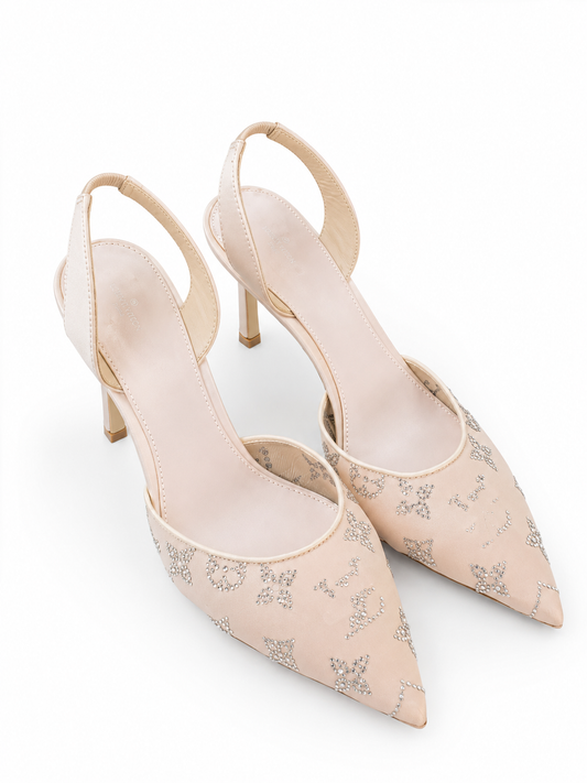 "Lv" Crystal Heels